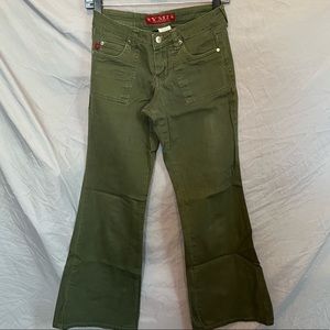 Y2K Army Green Flare Pants